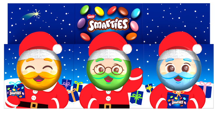 Smarties julefigurer 3pk 55,5g