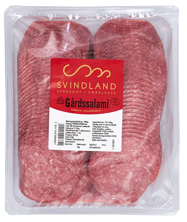 Gårds salami skåret 1kg