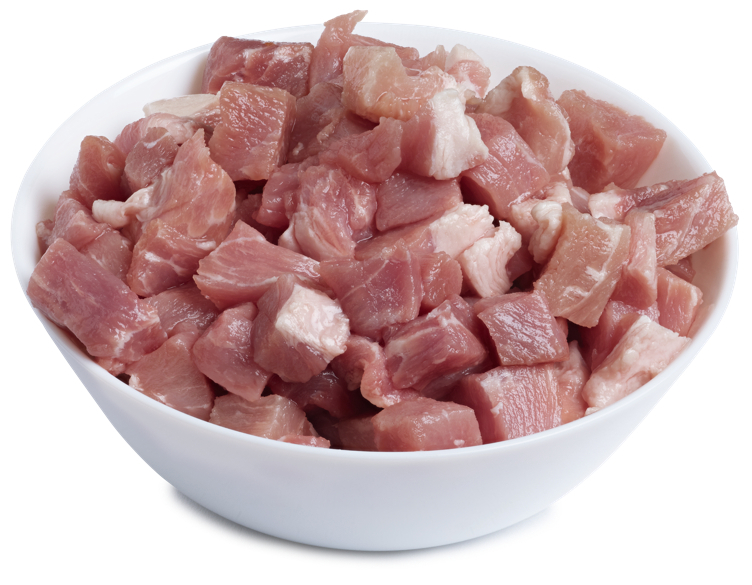 Pork meat lightly salted diced 6 x ca4kg    kg