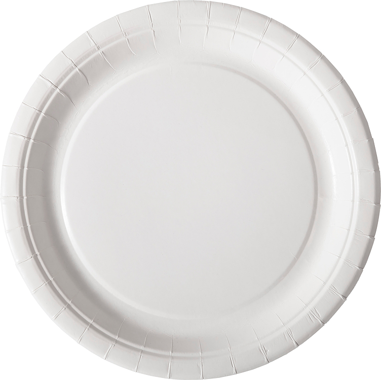 Tallerken belagt papir flat 18cm hvit 100stk
