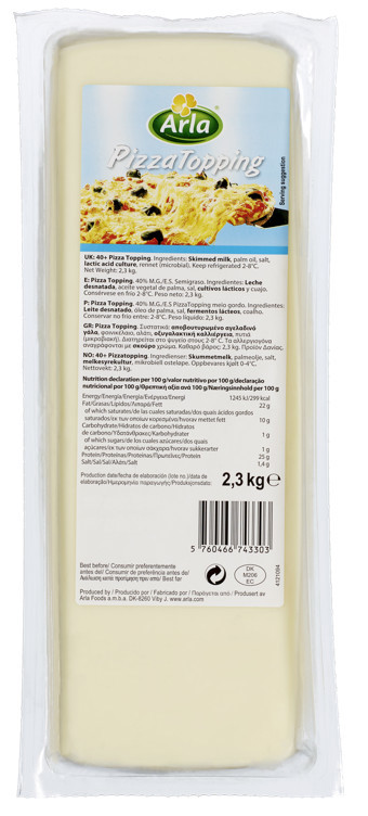 Arla pizzatopping blokk 2,3kg