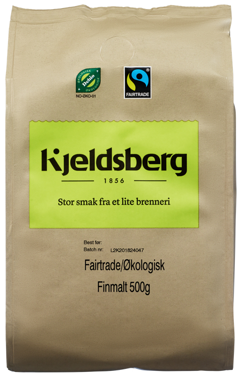 Kjeldsberg kaffe finmalt fairtrade økol. 12x500g