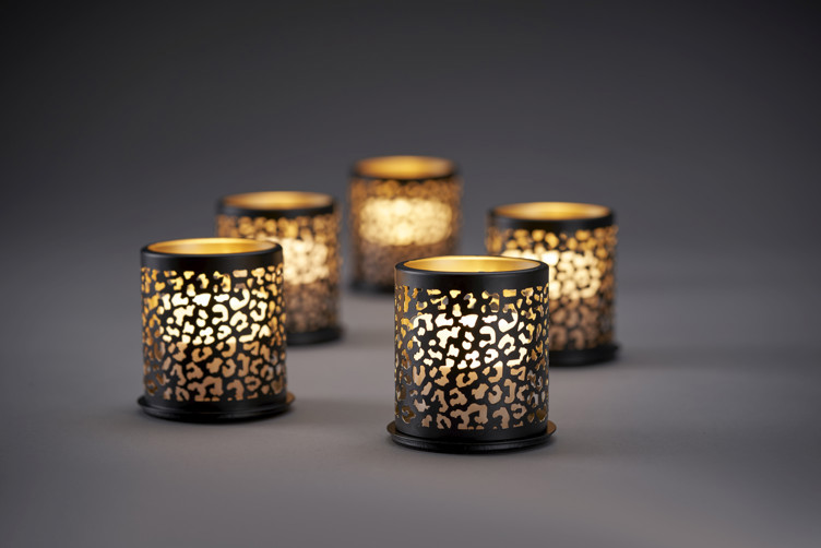 Mini led lysholder safari leopard 75x75mm    768stk