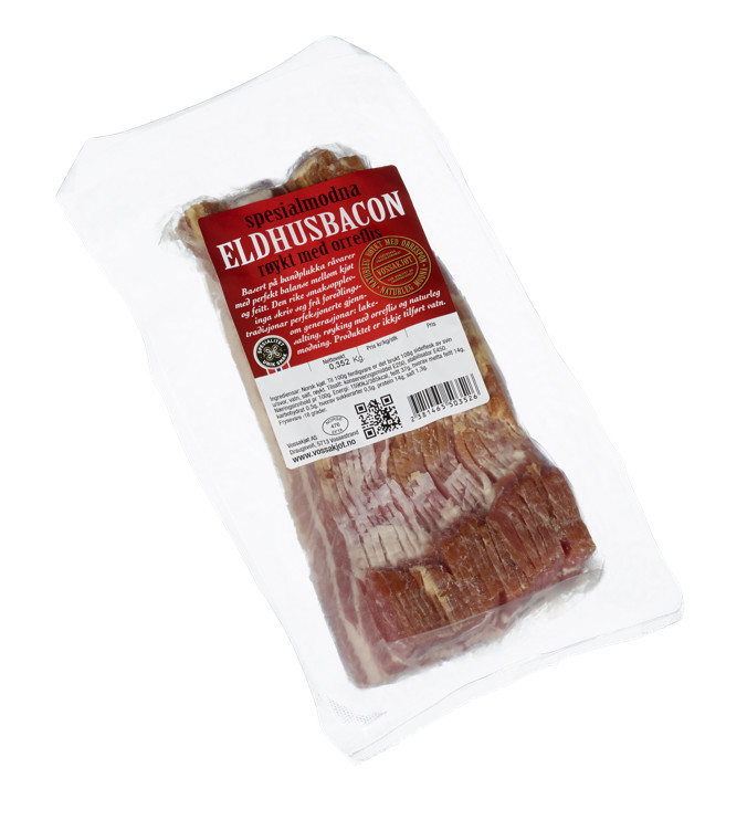Eldhusrøykt bacon skåret ca5kg kg