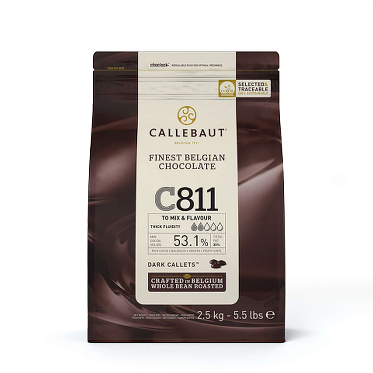 Mørk sjokolade pellets 811 couverture    2,5kg