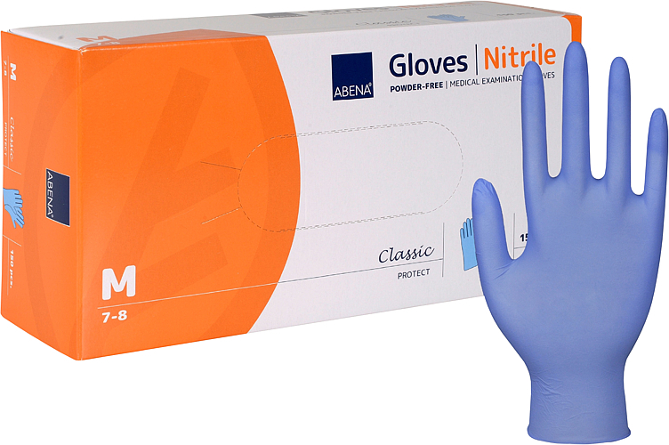 Engangshanske m, blå, nitril, pudderfri 150stk