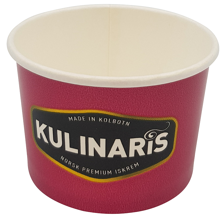 Porsjonsbeger is papp m/logo 138ml  1000stk