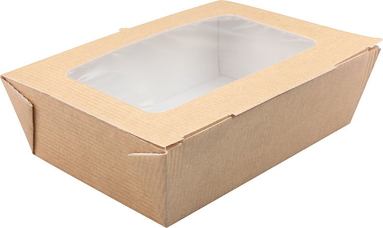 Matbeger i kartong m/vindu large  136stk