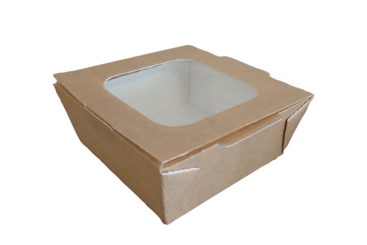 Matbeger i kartong m/vindu large   140stk