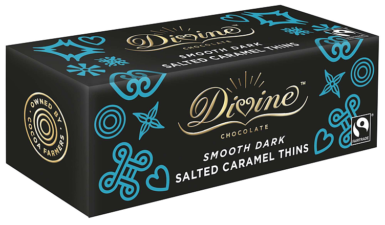 Divine after dinner salted caramel thins fairtrade 200g
