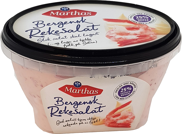 Bergensk rekesalat 25% reker 400g