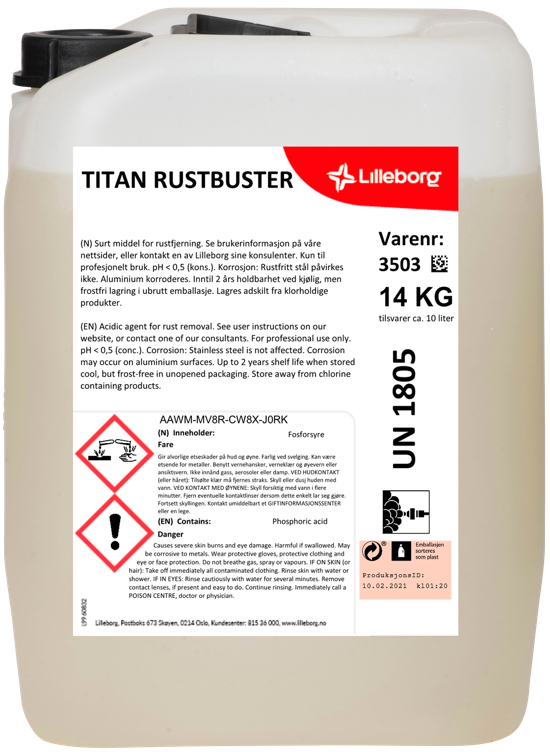 Titan rustbuster kanne 14kg