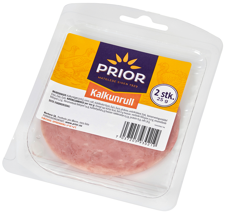 Kalkunrull skivet kuvert 25g
