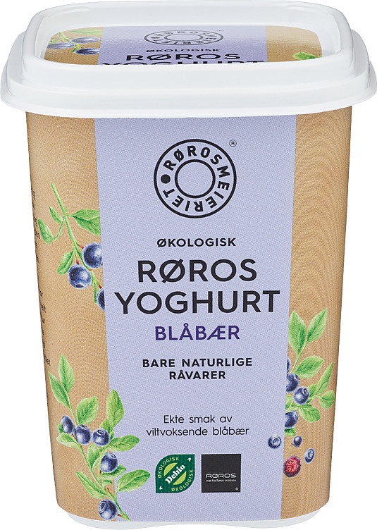 Røros yoghurt blåbær, økol. 470g