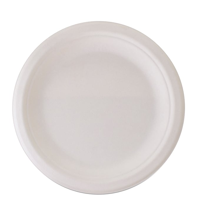 Fiber plate 17cm white environmentally friendly    50pce