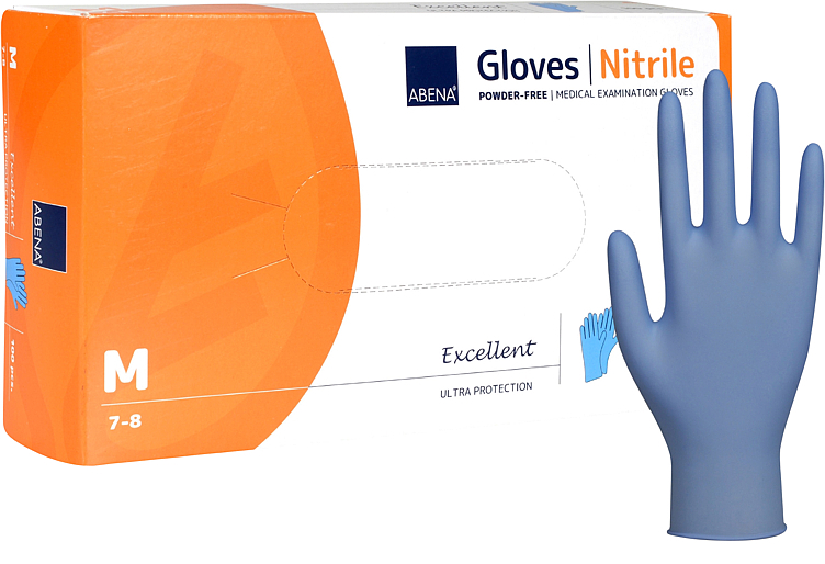 Undersøkelseshanske blå nitril pudderfri   m  100sstk