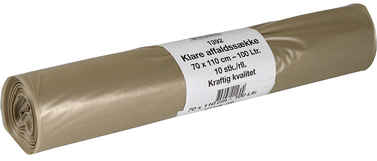 Garbage bag, clear, 100l, 70x110cm, 55my  10sacks