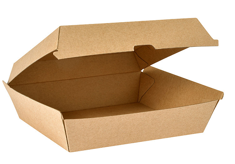 Boks i kartong m/hengslet lokk brun 1300ml 60stk