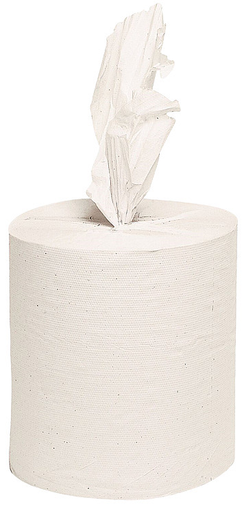 Towel roll 1-layer white 100% recycled paper 300m