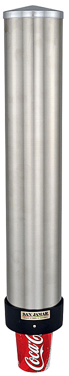 Dispenser ø11.8cm stål metall/plast til drikkebeger ø80-98mm