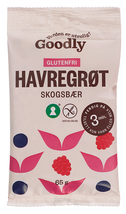 Havregrøt skogsbær glutenfri 65g