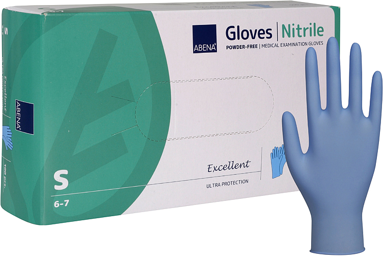 Undersøkelseshanske blå nitril pudderf.  s  100stk