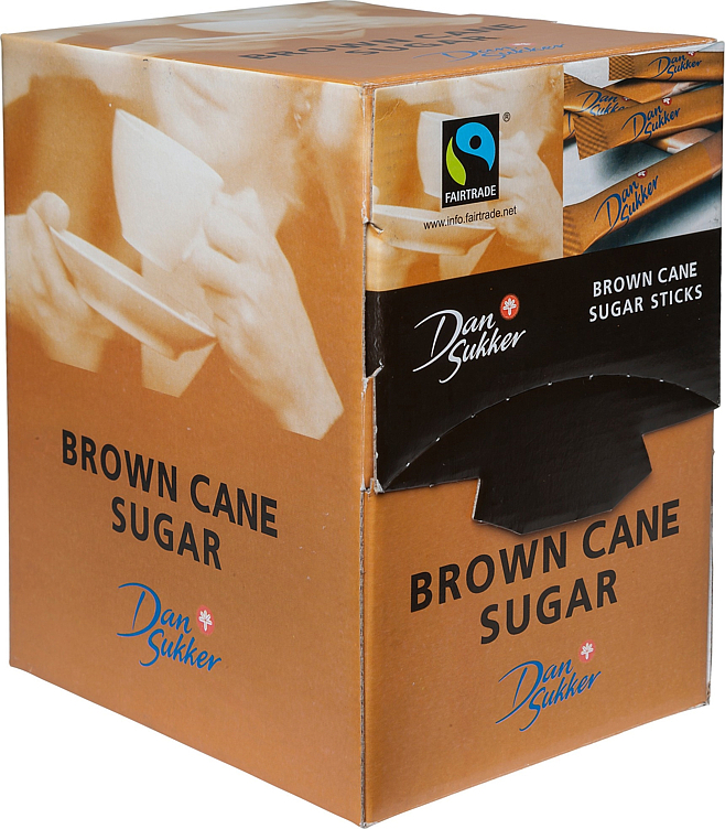 Sukker sticks brun, display 225x4g