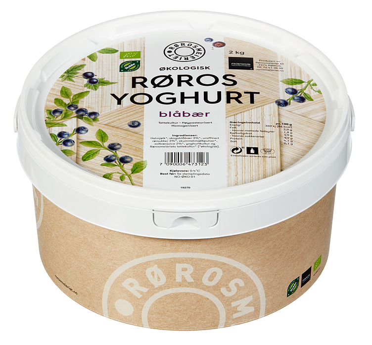 Røros yoghurt blåbær, økol. 2kg