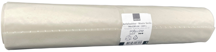 Waste sack  roll 160l 76 x130 cm 68 my  10pcs