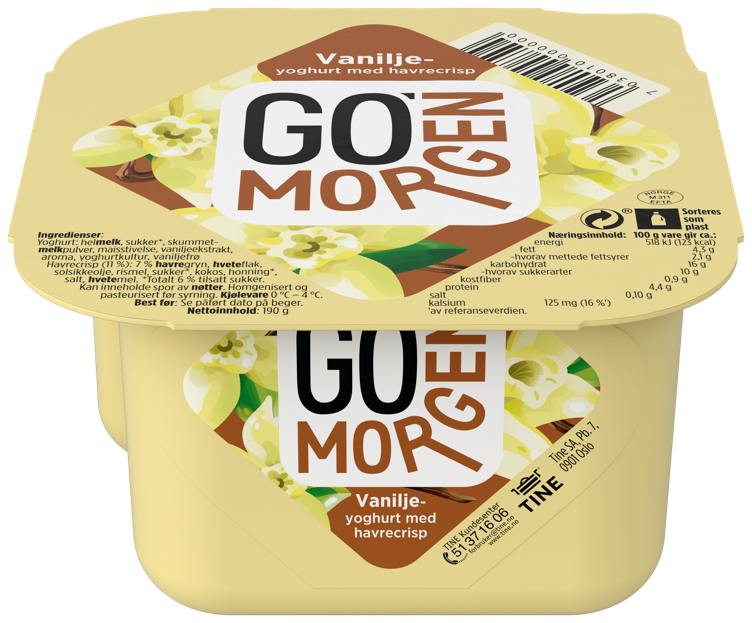 Go morgen yoghurt vanilje  190g
