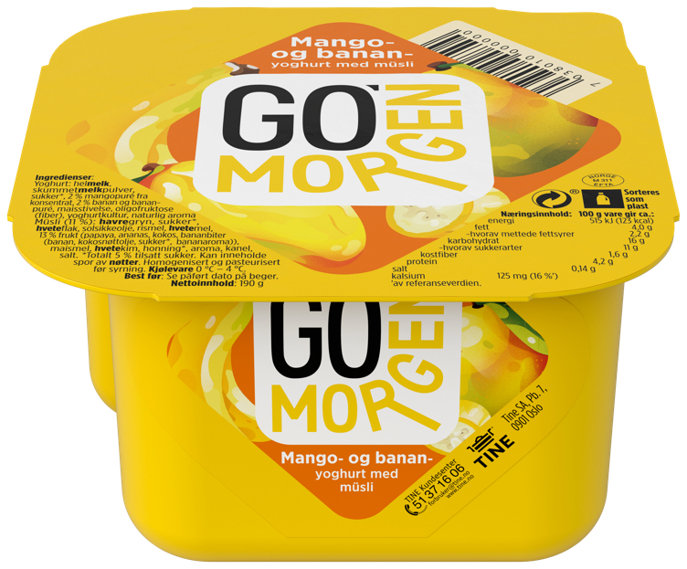 Go morgen yoghurt mango/banan  190g