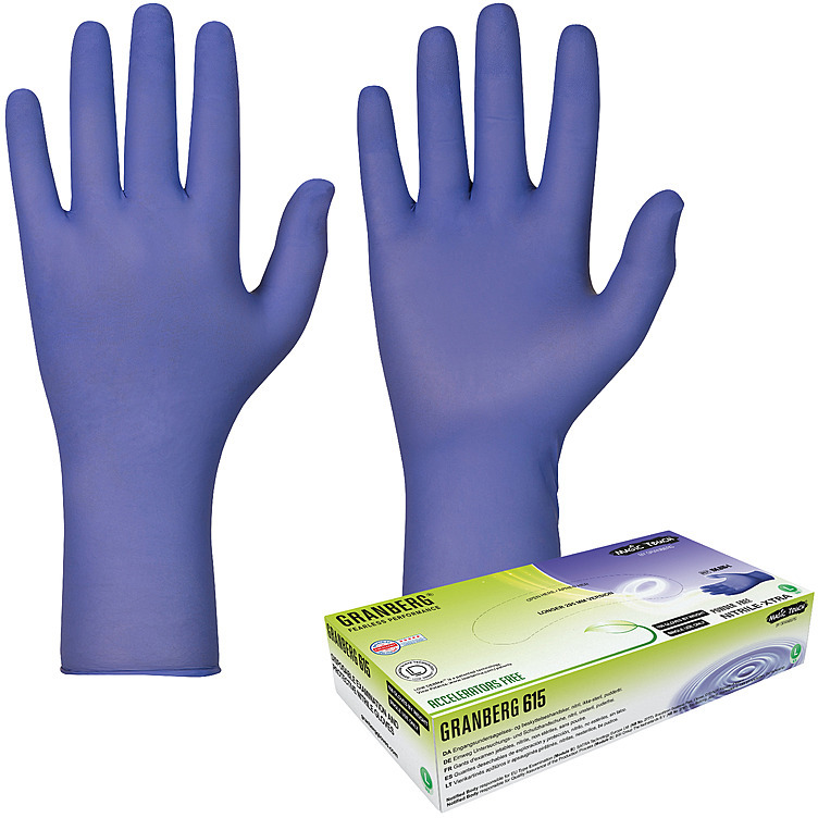 Engangshanske nitril akselratorfri blå xl 29,5cm 100stk