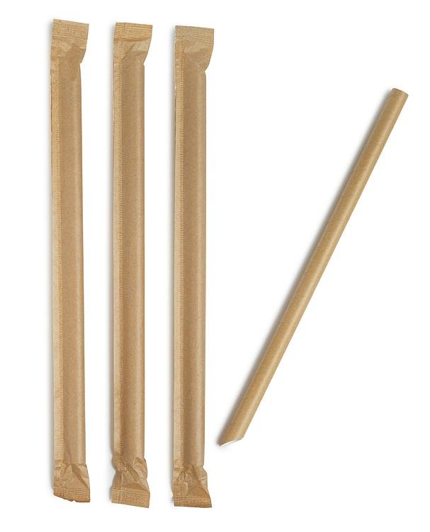 Sugerør papir singelpakket 10x230mm craft sharp   100stk