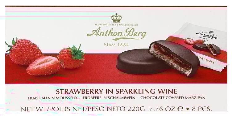 Anthon berg jordbær i musserende vin   220g