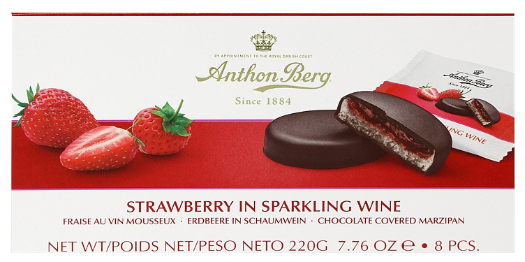 Anthon berg jordbær i musserende vin 220g