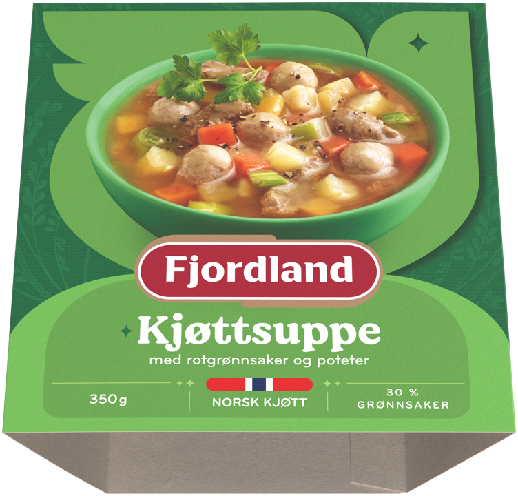 Fjordland kjøttsuppe med rotgrønnsaker og poteter 350g