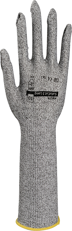 Cut glove 10 grey hdpe fibre/glas fibre/spand/nyl cut 5 long