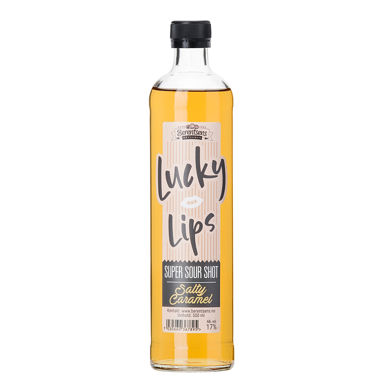 Lucky lips sour shot salty caramel   17%   50cl