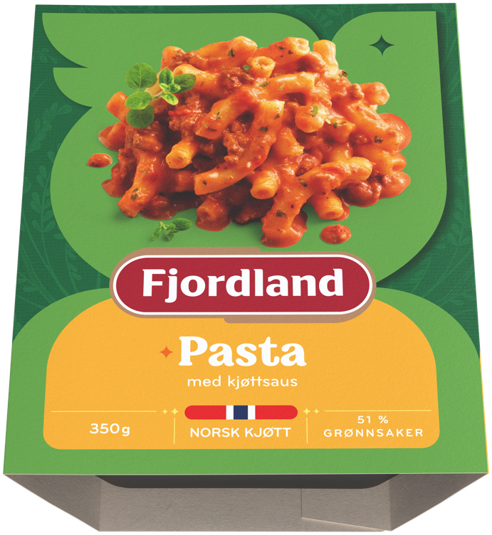 Pasta med kjøttsaus med tomat løk og urter 350g
