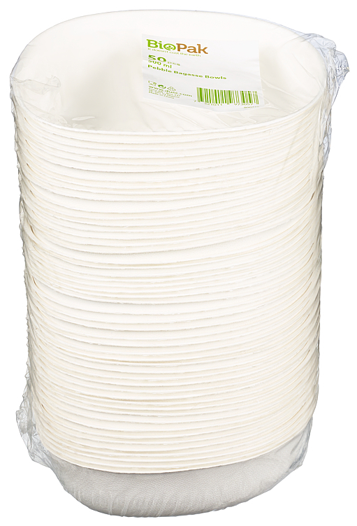 Pebble skål i bagasse 500ml 50stk