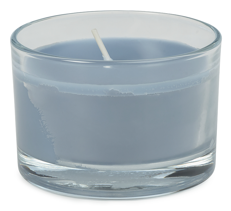 Stemningslykt ibiza steel blue 6x8,5cm 18h   1stk