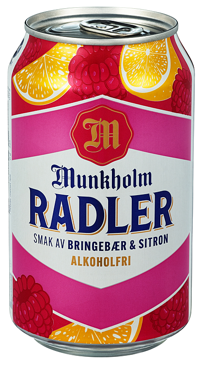 Munkholm radler bringebær & sitron bx   24x0,33l
