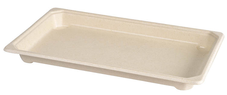 Sushifat bagasse large brun 237x145mm   100stk