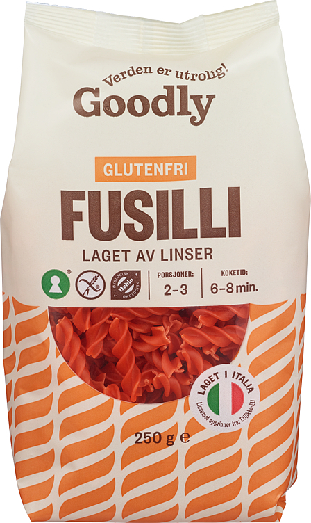 Linsepasta fusilli glutenfri 250g