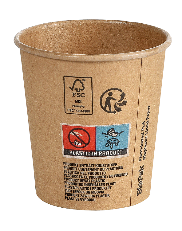 Drikkebeger papp/pla 12cl brun 50stk