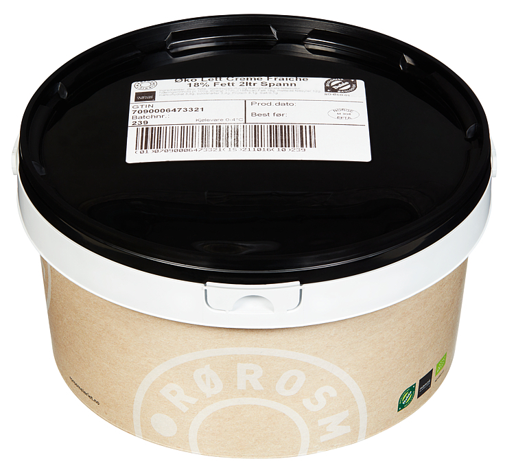 Lett creme fraiche 18% fett økol. spann 2l
