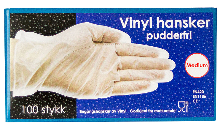 Vinyl engangshansker m 100stk