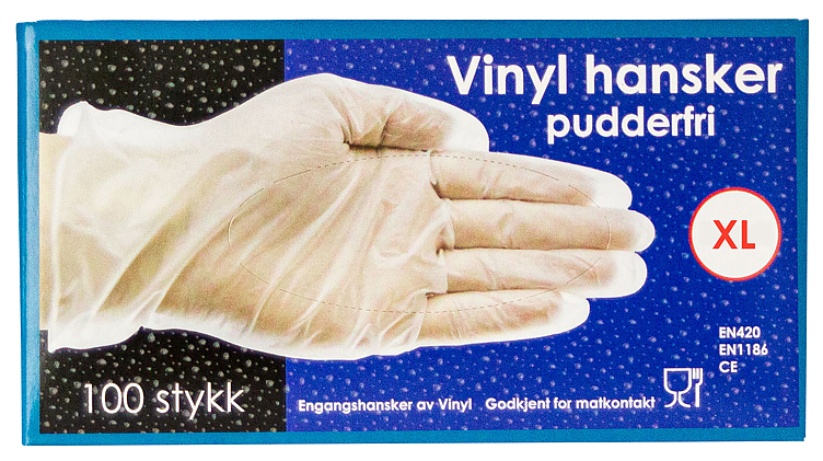 Vinyl engangshansker xl 100stk