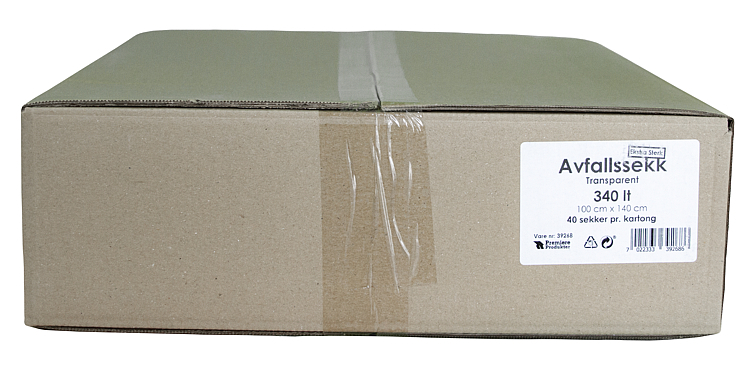 Plastsekk transparent komp. 100x140 340l 40rl
