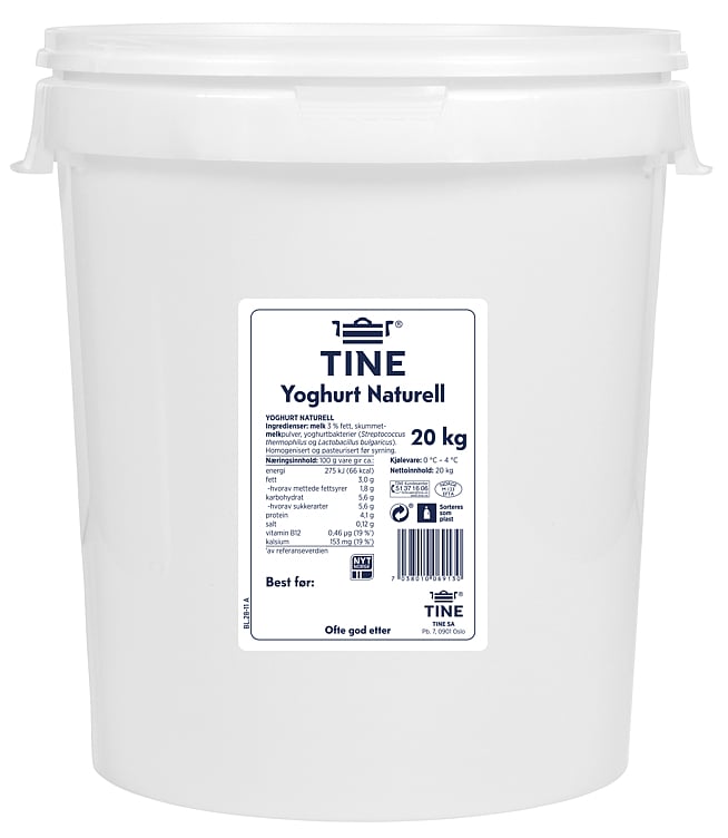 Yoghurt naturell   20kg